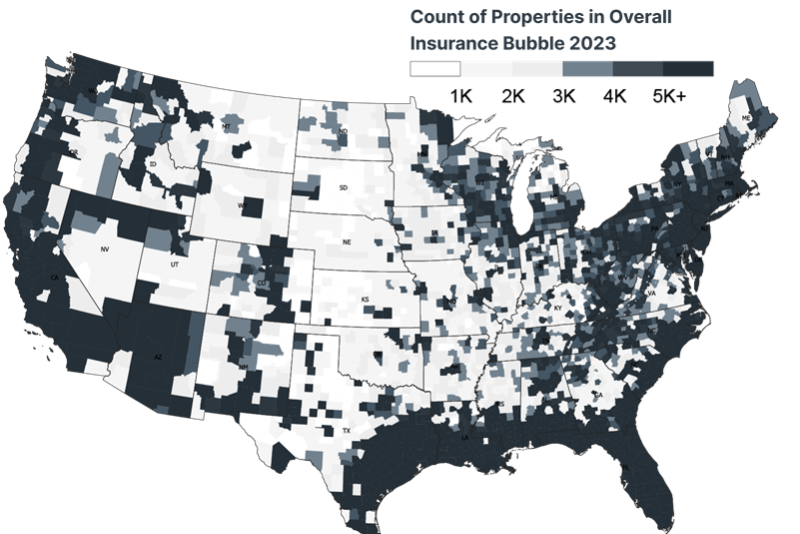 First Street Foundation climate insurance map