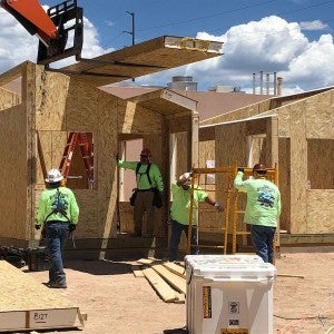 Tiny Home Village, a transitional housing community in Albuquerque, New Mexico, opened in 2021.