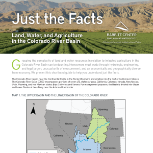 Thumbnail image for a fact sheet about Land, Water, and Agriculture in the Colorado River Basin