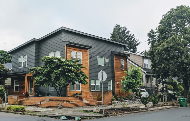 "Missing middle" housing such as this duplex in Portland, Oregon, can provide more affordable options in formerly single-family neighborhoods. "Missing middle" housing such as this duplex in Portland, Oregon, can provide more affordable options in formerly single-family neighborhoods.