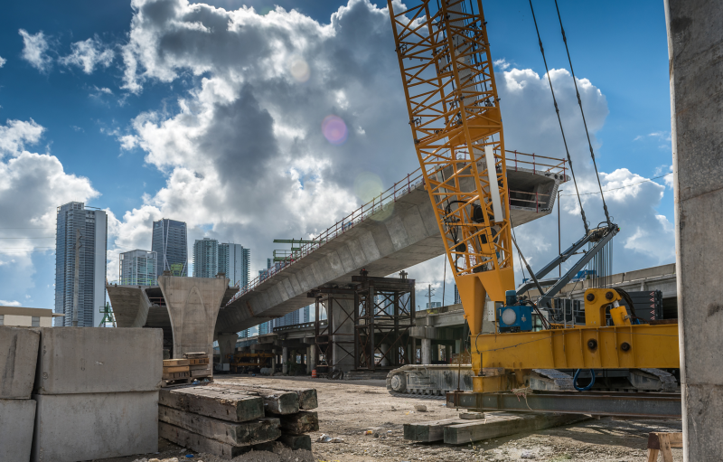 Construction of a bridge in downtown Miami. Credit: CHUYN via istock/Getty Images Plus. Construction of a bridge in downtown Miami. Credit: CHUYN via istock/Getty Images Plus.