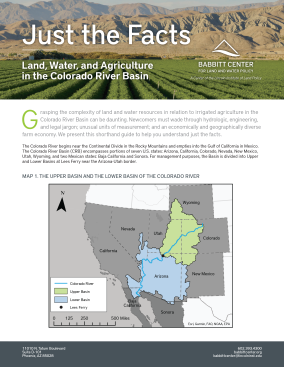 Thumbnail image for a fact sheet about Land, Water, and Agriculture in the Colorado River Basin