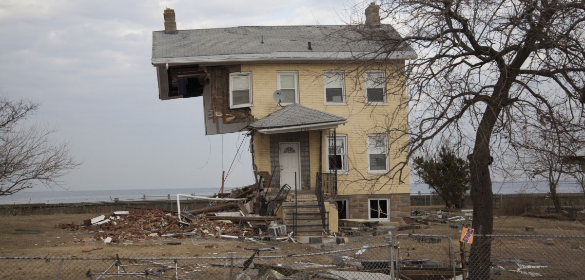 A New Jersey house partially destroyed by Hurricane Sandy